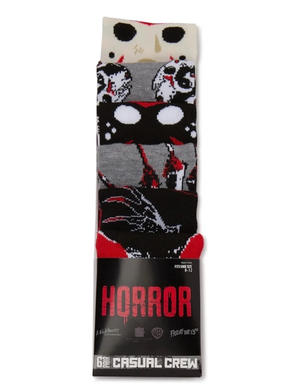 Freddy Vs Jason Crew Socks, 6-Pack
